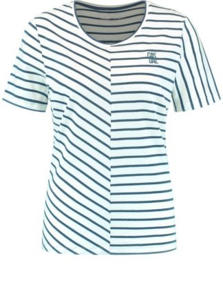 1/2 Arm Shirt mit Logostickerei Blau 36/S