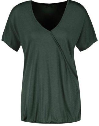 1/2 Arm Shirt mit Wickeleffekt Grün 36/S