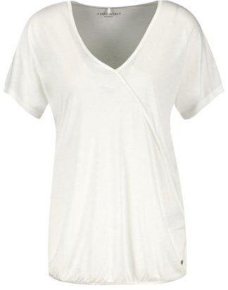 1/2 Arm Shirt mit Wickeleffekt Weiss 36/S