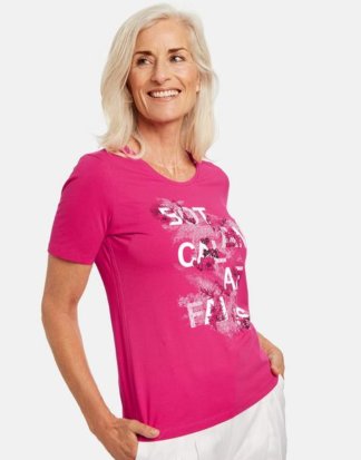 1/2 Arm Shirt mit platziertem Print Pink 36/S