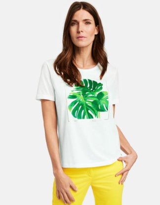 1/2 Arm Shirt mit platziertem Print Weiss 36/S