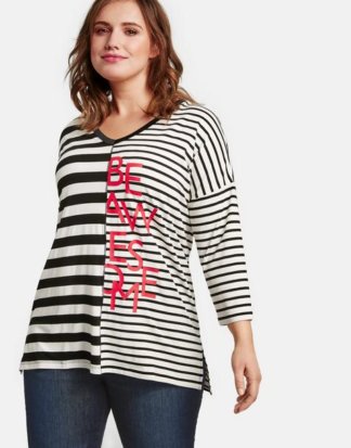 3/4 Arm Shirt im Streifen-Design Mehrfarbig 44/L