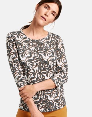 3/4 Arm Shirt mit Ausbrenneroptik Grau 40/M