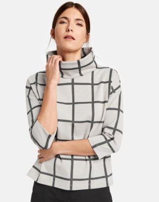 3/4 Arm Shirt mit Fensterkaro Weiss 44/L