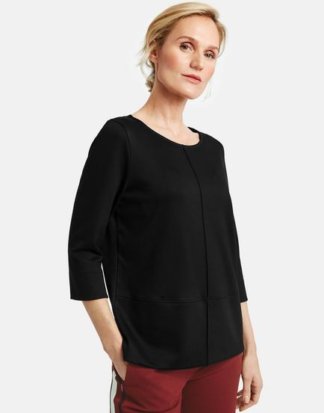 3/4 Arm Shirt mit Längsbiese Schwarz 36/S