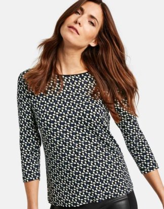 3/4 Arm Shirt mit Minimaldessin Grau 36/S