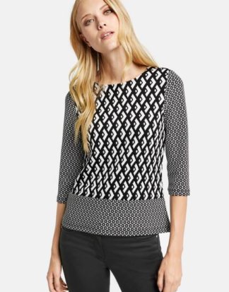 3/4 Arm Shirt mit Muster-Mix Grau 34/XS