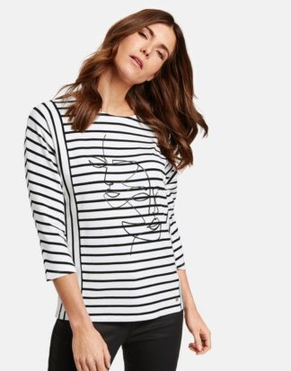 3/4 Arm Shirt mit Mustermix Weiss 36/S