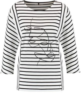 3/4 Arm Shirt mit Mustermix Weiß 36/S