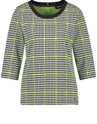 3/4 Arm Shirt mit Pepita-Karo Gelb XXS