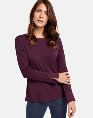 3/4 Arm Shirt mit Seitenschlitzen Lila 36/S
