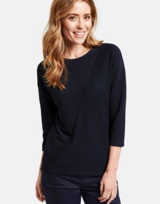 3/4 Arm Shirt mit Struktur Blau 40/M