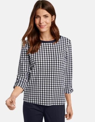 3/4 Arm Shirt mit Vichy-Karo Blau 36/S