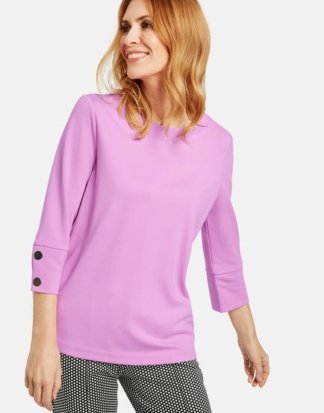 3/4 Arm Shirt mit Zierknöpfen Pink 36/S