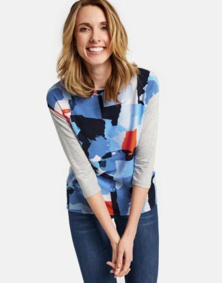 3/4 Arm Shirt mit bedruckter Front Mehrfarbig 44/L