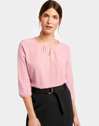 3/4 Arm Shirt mit eingelegten Falten Pink 36/S