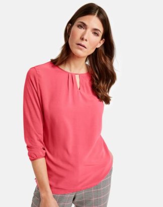 3/4 Arm Shirt mit eingelegten Falten Pink 38/S