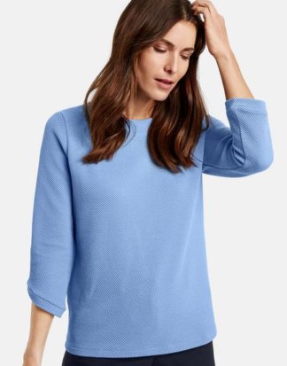 3/4 Arm Shirt mit großem Ausschnitt Blau 36/S