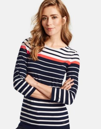 3/4 Arm Shirt mit mehrfarbigen Streifen Blau 36/S