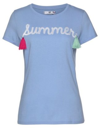 AJC T-Shirt mit Sommer-Stickerei & Quasten