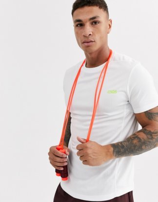 ASOS 4505 - Icon - Sport-T-Shirt aus Quick-Dry-Material in Weiß-Mehrfarbig