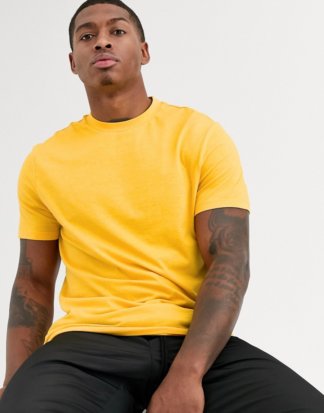 ASOS DESIGN - Gelbes T-Shirt aus Bio-Baumwolle mit Rundhalsausschnitt