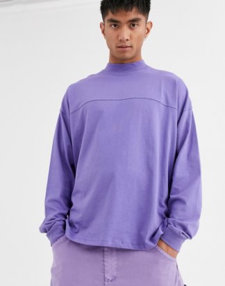 ASOS DESIGN - Langärmliges Oversize-Shirt mit Ziernähten in Violett