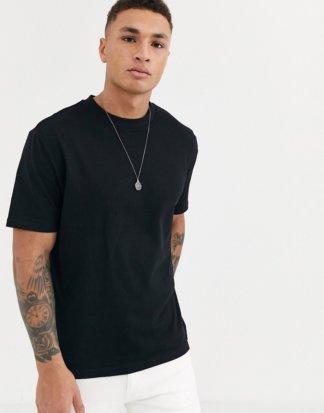ASOS DESIGN - Lässiges Bio-T-Shirt mit Rundhalsausschnitt in Schwarz
