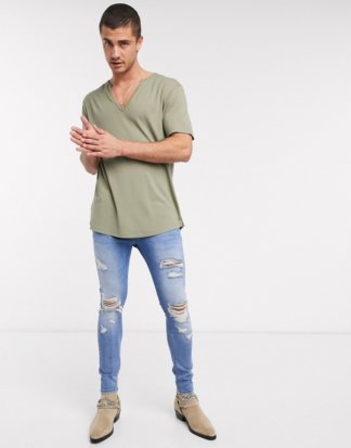 ASOS DESIGN - Lässiges T-Shirt in Khaki-Grün