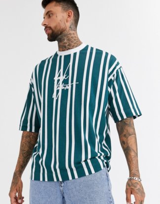 ASOS DESIGN - Oversize-T-Shirt aus schwerem Stoff mit "Dark Future"-Stickerei-Mehrfarbig