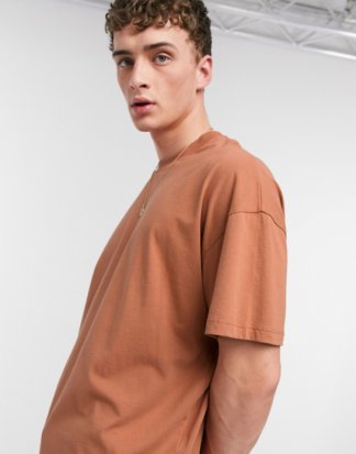 ASOS DESIGN - Oversized-T-Shirt in Orange mit Rundhalsausschnitt