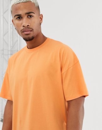 ASOS DESIGN - Oversized-T-Shirt in Orange mit Rundhalsausschnitt