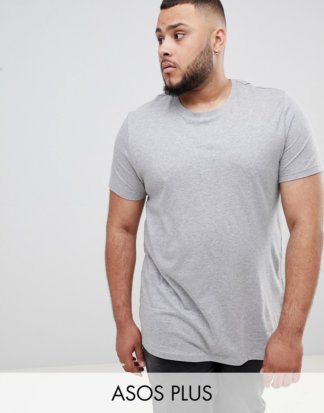 ASOS DESIGN Plus - Kalkgraues T-Shirt mit Rundhalsausschnitt