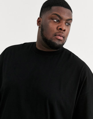 ASOS DESIGN Plus - Schwarzes Oversized-T-Shirt mit Rundhalsausschnitt