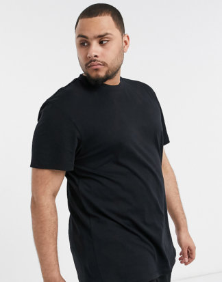 ASOS DESIGN Plus - Schwarzes T-Shirt aus Bio-Material mit Rundhalsausschnitt