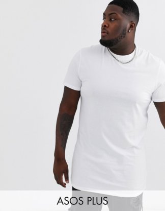 ASOS DESIGN Plus - Superlanges T-Shirt in Weiß