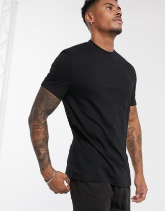 ASOS DESIGN - Schwarzes Bio-T-Shirt mit Rundhalsausschnitt