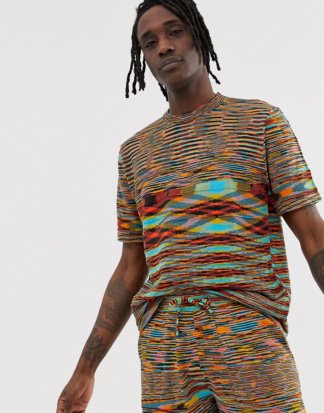 ASOS DESIGN - Strick-T-Shirt mit mehrfarbigem Space-Dye-Muster, Kombiteil