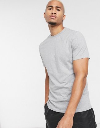 ASOS DESIGN - T-Shirt mit Rundhalsausschnitt in Kalkgrau