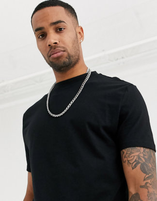 ASOS DESIGN Tall - Lässiges Bio-T-Shirt mit Rundhalsausschnitt in Schwarz