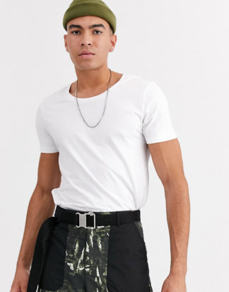 ASOS DESIGN Tall - Weißes T-Shirt mit U-Ausschnitt