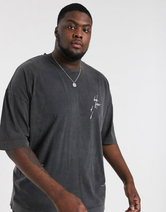 ASOS DESIGN x Dark Future Plus - Oversize-T-Shirt mit Dark Future-Logo-Schwarz
