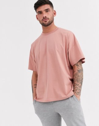 ASOS DESIGN - Übergroßes, rosa T-Shirt mit Rundhalsausschnitt