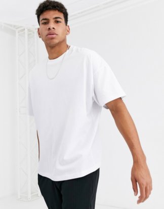 ASOS DESIGN - Übergroßes, weißes T-Shirt mit Rundhalsausschnitt