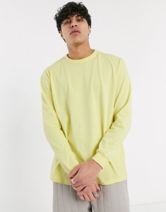ASOS WHITE - Locker geschnittenes, langärmliges Shirt in Gelb