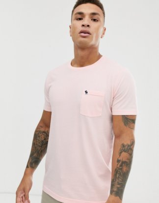 Abercrombie & Fitch - T-Shirt mit Rundhalsausschnitt und markentypischem Logo, in Rosa