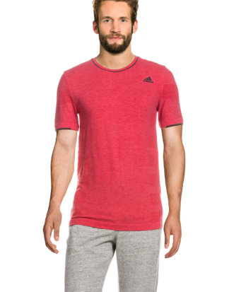 Adidas Running-Shirt Adistar, Kurzarm, Rundhals, Slim Fit rot