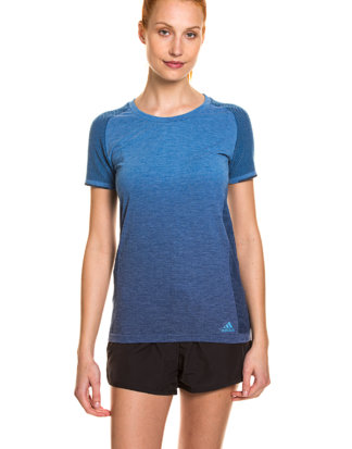 Adidas Running-Shirt Pknit, Kurzarm, Rundhals, Fitted Fit blau