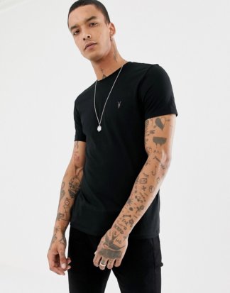 AllSaints - Tonic - Schwarzes T-Shirt mit Widderkopf-Logo