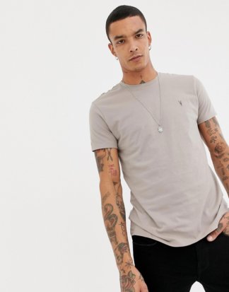AllSaints - Tonic - T-Shirt mit Widder-Logo in Beige